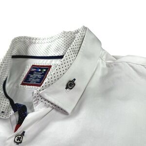 Vintage Franck Michel Dress Shirt Mens 3XL 47/48 Flip Cuff Inverted Collar White